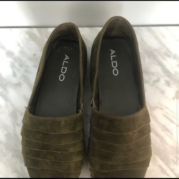 Aldo Olive Cowee Suede Espadrilles Size 8 - Picture 7 of 10